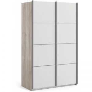 phillipe-sliding-wardrobe-120cm-in-truffle-oak-with-white-doors-with-2-shelves-brown-melamine-L-1219342-27771857_1