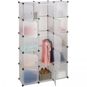 relaxdays-11-compartment-shelving-unit-wardrobe-modular-plug-in-plastic-shelf-2-x-clothes-rails-transparent-L-4389122-31793763_1