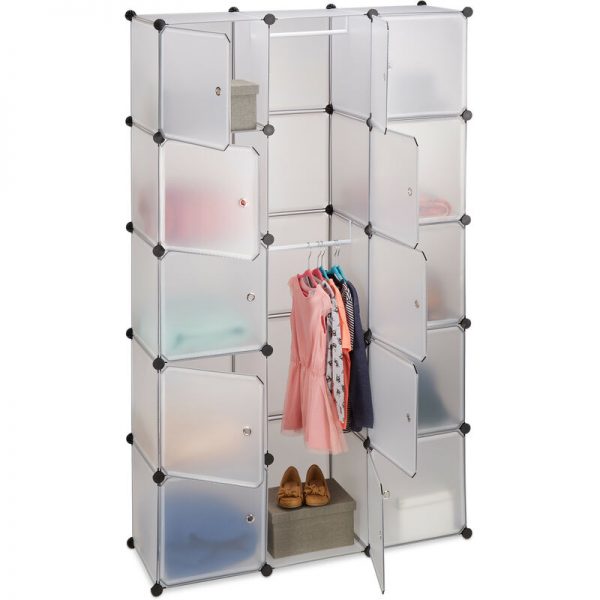 relaxdays-11-compartment-shelving-unit-wardrobe-modular-plug-in-plastic-shelf-2-x-clothes-rails-transparent-L-4389122-31793763_1