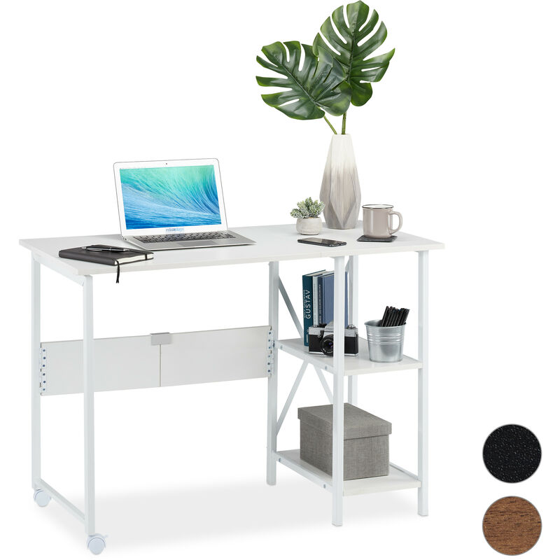 74.5x80x45cm Space-Saving Desk PC-Table 74.5 x 80 x 45 cm Folding White Home Office Relaxdays Foldable