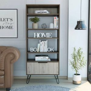 tall-bookcase-5-tier-display-cabinet-1-door-storage-cupboard-dark-grey-oak-L-19265183-36857186_1