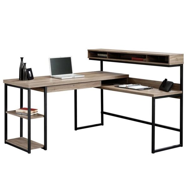 Teknik Streamlined L-shape Desk &#8211;  Salt Oak, MySmallSpace UK
