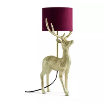 Habitat Manor House Stag Table Lamp - Wine & Gold