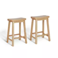 Habitat Pair of Saddle Bar Stools - Natural