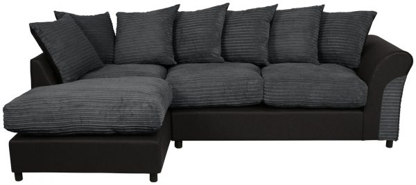 Argos Home Harry Large Left Corner Fabric Sofa &#8211; Charcoal, MySmallSpace UK