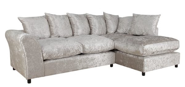 Argos Home Megan Large Right Corner Fabric Sofa &#8211; Silver, MySmallSpace UK