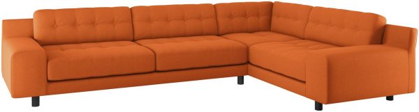 Habitat Hendricks Left Corner Fabric Sofa &#8211; Orange, MySmallSpace UK