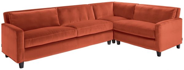 Habitat Chester Left Corner Velvet Sofa &#8211; Orange, MySmallSpace UK