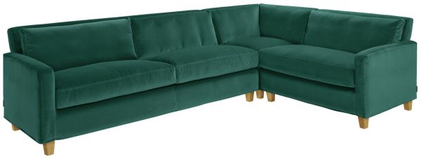 Habitat Chester Left Corner Velvet Sofa &#8211; Emerald Green, MySmallSpace UK