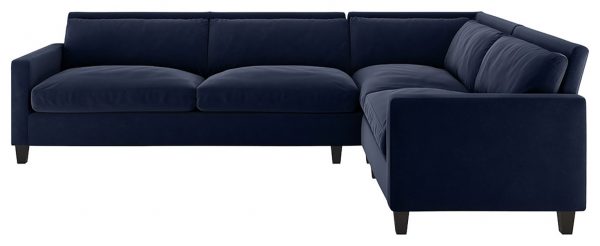 Habitat Chester Left Corner Velvet Sofa &#8211; Dark Blue, MySmallSpace UK