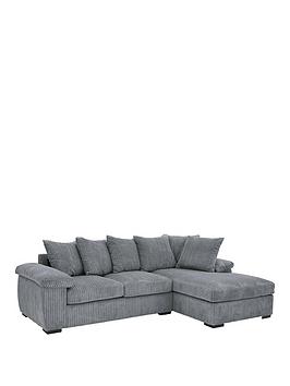 Amalfi 3 Seater Right Hand Scatter Back Fabric Corner Chaise Sofa &#8211; Charcoal, MySmallSpace UK