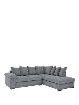Amalfi Right Hand Scatter Back Fabric Corner Chaise Sofa &#8211; Charcoal, MySmallSpace UK