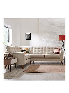 Magnus Fabric Left Hand Corner Sofa &#8211; Charcoal, MySmallSpace UK