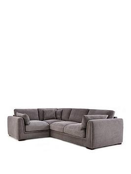 Queensbury Fabric Left Hand Corner Group Sofa &#8211; Charcoal, MySmallSpace UK