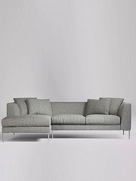 Swoon Alena Fabric Left Hand Corner Sofa &#8211; Soft Wool &#8211; Burnt Orange, MySmallSpace UK