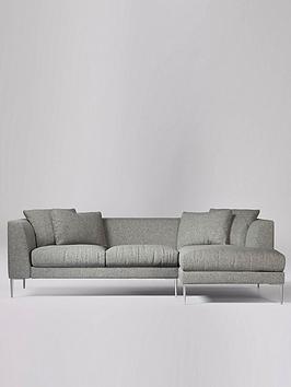Swoon Alena Right Hand Fabric Corner Sofa &#8211; Soft Wool &#8211; Burnt Orange, MySmallSpace UK