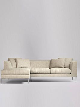 Swoon Alena Fabric Left Hand Corner Sofa &#8211; House Weave &#8211; Chalk, MySmallSpace UK