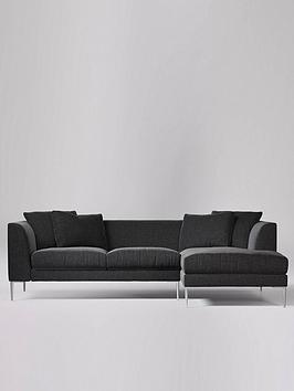 Swoon Alena Fabric Right Hand Corner Sofa &#8211; Smart Wool &#8211; Indigo, MySmallSpace UK