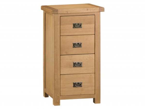 Kenmore Waverley Oak 4 Drawer Tall Narrow Chest of Drawers Assembled, MySmallSpace UK