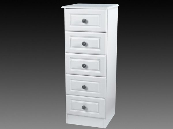 ASC Chelsea 5 Drawer Tall Narrow Chest of Drawers Assembled, MySmallSpace UK