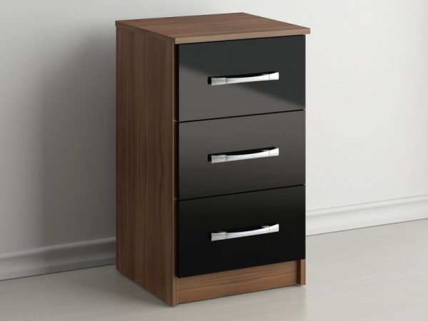 birlea-lynx-black-high-gloss-and-walnut-3-drawer-bedside-cabinet-flat-packed_1651