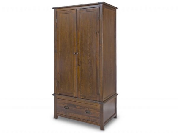 core-boston-2-door-1-drawer-dark-antique-pine-wooden-double-wardrobe-flat-packed_23532