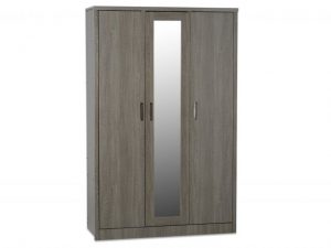 seconique-lisbon-black-wood-grain-effect-3-door-1-mirror-triple-wardrobe-flat-packed_27740