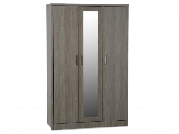 seconique-lisbon-black-wood-grain-effect-3-door-1-mirror-triple-wardrobe-flat-packed_27740