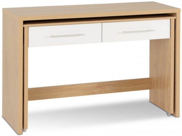 seconique-seville-white-high-gloss-and-oak-2-drawer-computer-desk-flat-packed_17893