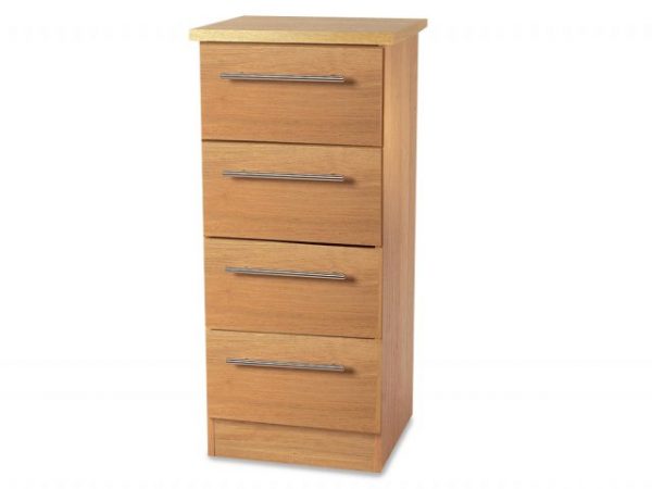 Welcome Sherwood 4 Drawer Narrow Chest of Drawers Assembled, MySmallSpace UK