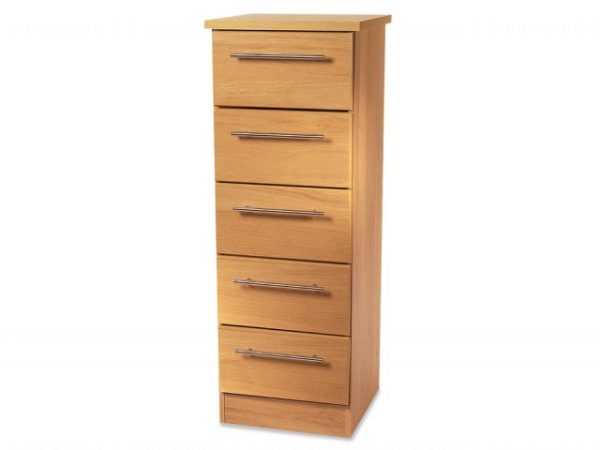 Welcome Sherwood 5 Drawer Tall Narrow Chest of Drawers Assembled, MySmallSpace UK
