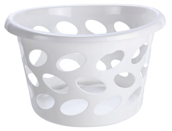Argos Home 30 Litre Round Laundry Basket &#8211; White, MySmallSpace UK