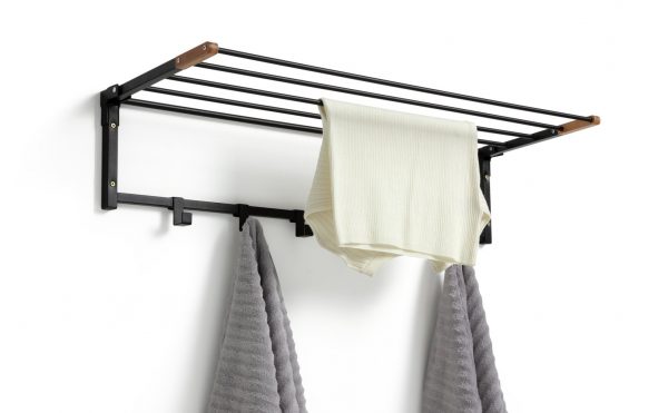 Argos Home 4.5m Wall Mounted Clothes Airer with Hooks, MySmallSpace UK