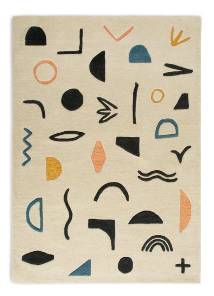 Habitat Symbols Wool Rug &#8211; Multicoloured &#8211; 120x170cm, MySmallSpace UK