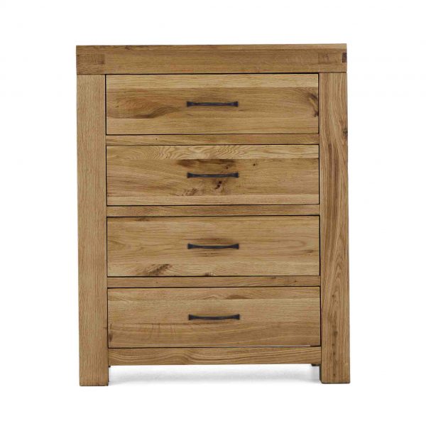 Abbey Grande 4 Drawer Chest of Drawers, Solid Wood | Waxed Oak, MySmallSpace UK