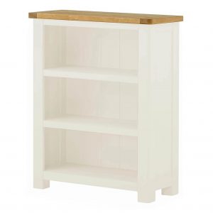 FPPBCS-W-White-Painted-Small-Low-Oak-Bookcase-Padstow-Roseland-Furniture-1