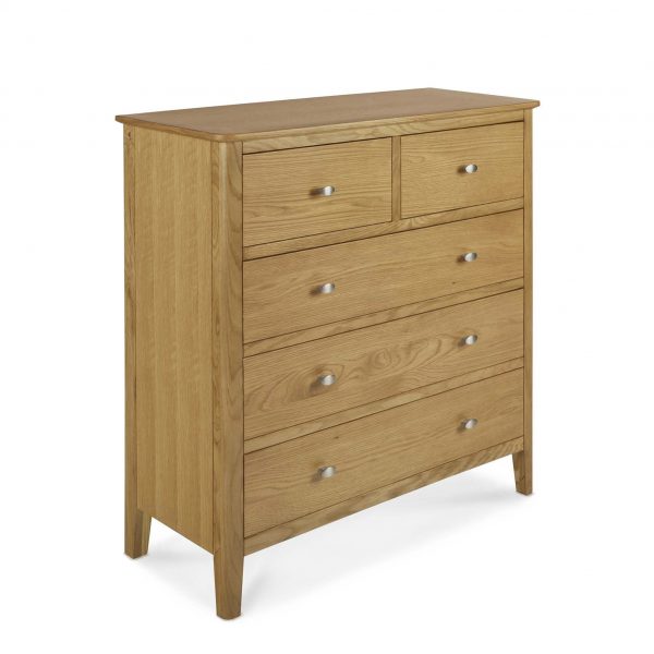 Large Oak Chest of Drawers, 2 Over 3, MySmallSpace UK