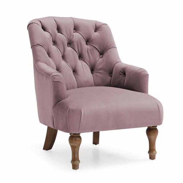 Bianca Traditional Armchair, Classic Velvet Accent Chair, Occasional Upholstered Statement Seat for Living Room &#038; Bedroom, MySmallSpace UK
