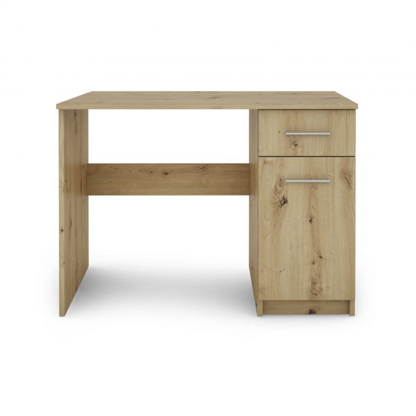 Nero Work from Home Office Desk for Laptop Computer in White or Oak Effect, MySmallSpace UK