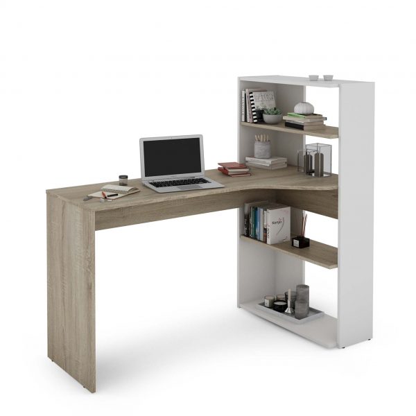 Sanford Multifunction Work From Home Office Desk with Bookcase, MySmallSpace UK