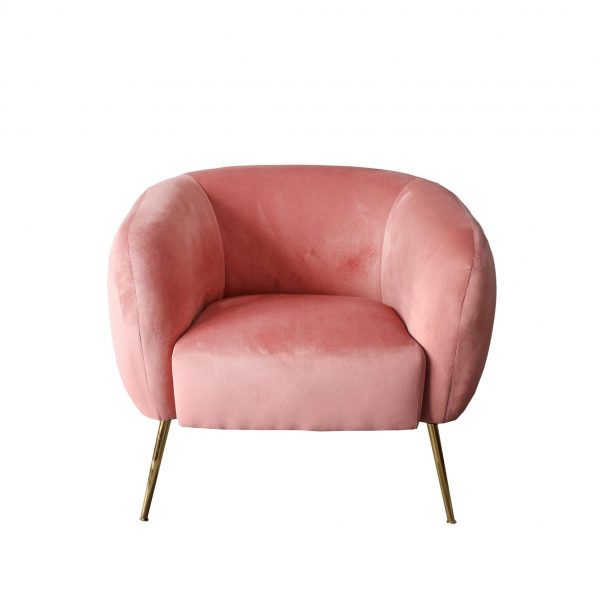 Cheryl Pink or Green Vanity Velvet Armchair Occasional Chair, MySmallSpace UK