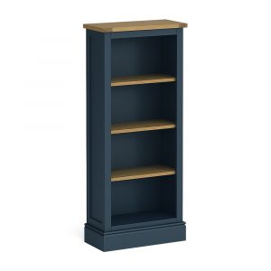 RF5297-STIFKEY-BLUE-SLIM-BOOKCASE-CHICHESTER-ROSELAND-FURNITURE