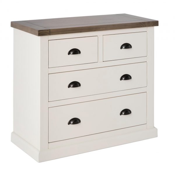 Hove Ivory Wooden 4 Drawer Chest of Drawers, MySmallSpace UK