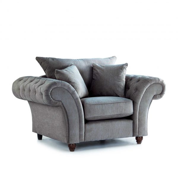 Windsor Textured Linen Armchair | Fabric Chesterfield Chair, MySmallSpace UK