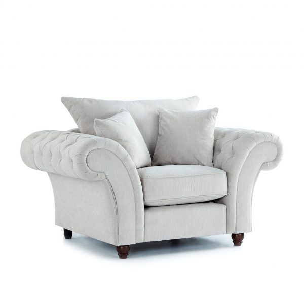Windsor Textured Linen Armchair | Fabric Chesterfield Chair, MySmallSpace UK