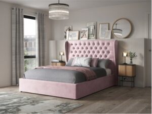 Orianna Upholstered Ottoman Bed Frame - Blush Pink