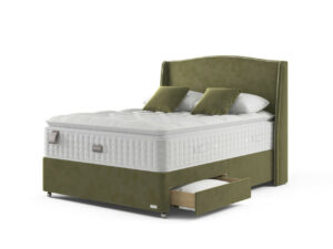 Staples and Co Artisan Grand Divan Bed Set On Glides – Dutch Green