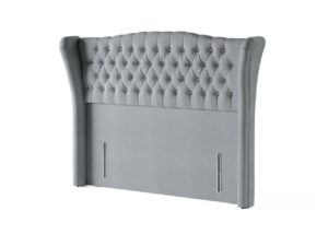 Staples and Co Belgravia Buttoned Hotel Height Headboard – Canvas Mist