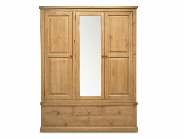 archers-langdale-3-door-5-drawer-pine-wooden-large-triple-mirrored-wardrobe-part-assembled_23633