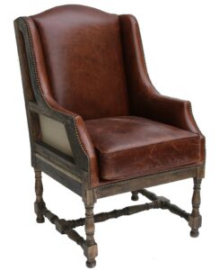 vintage_decons_tructed_wing_chair_brown_distressed_real_leather